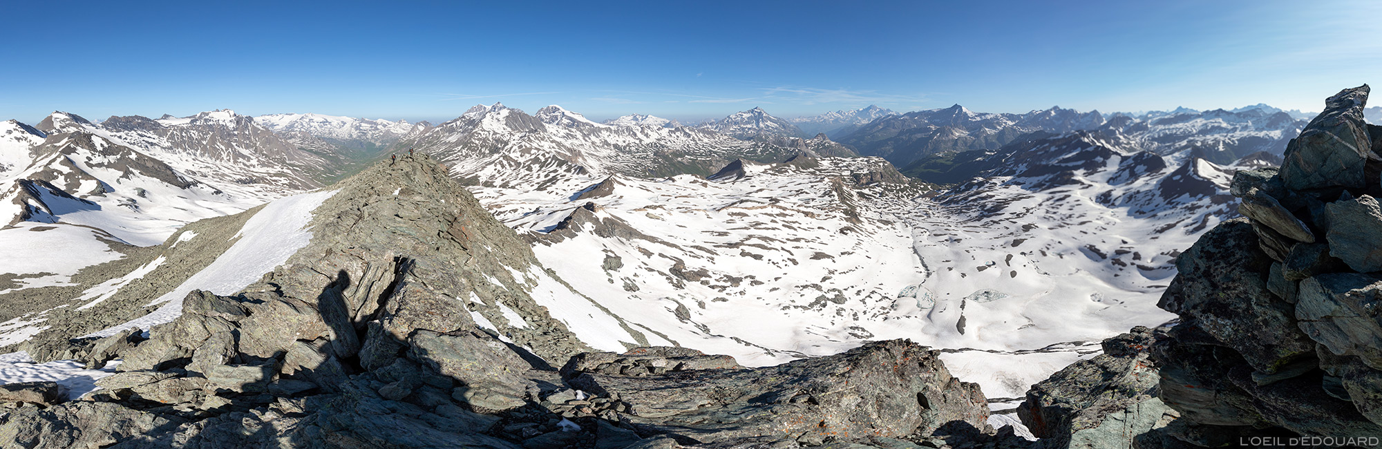 Vista superior do montanhismo Pointe de MÃ©an Martin, maciÃ§o de Vanoise - montanhismo paisagem alpina