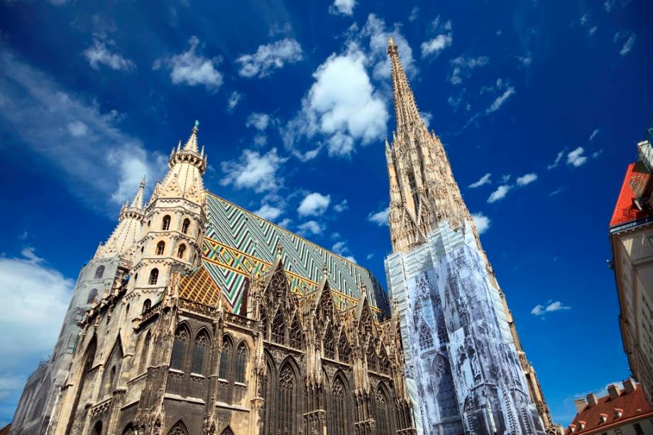 O telhado colorido e a grande torre sineira fazem da Catedral de Santo Estêvão um dos ícones mais importantes de Viena.  A Catedral de Santo Stefano é palco de acontecimentos extraordinários na história do Império Austro-Húngaro e ainda preserva criptas e tumbas de pessoas famosas do país