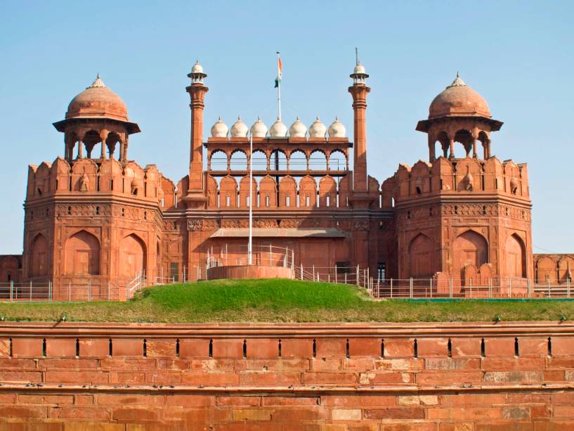 O Forte Vermelho de Nova Delhi foi construído no século 17 pelo Imperador Mughal Shah Jahan e é um dos símbolos mais importantes da capital indiana