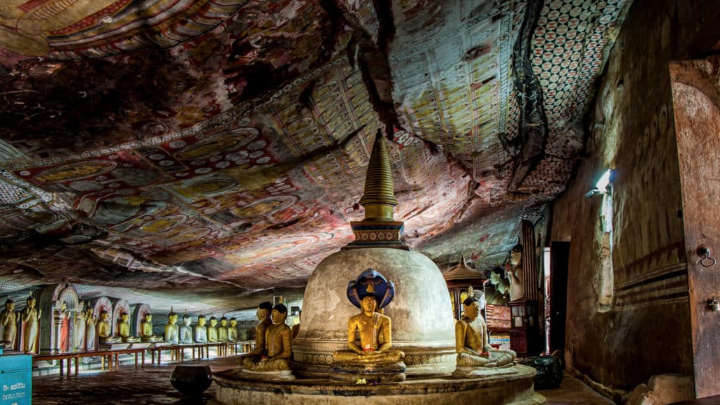 Cavernas de Dambulla dentro do Sri Lanka