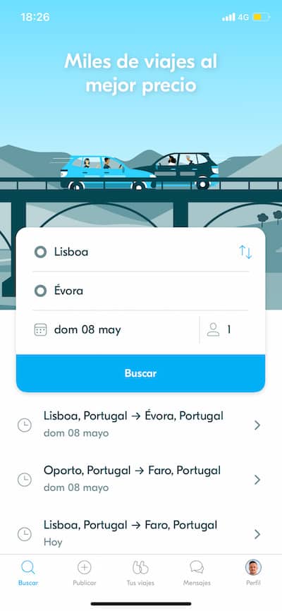 Aplicativo de viagens BlaBlaCar
